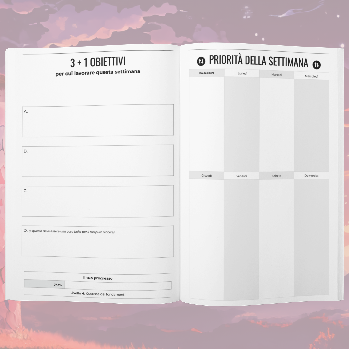 Quaderno della PRODUTTIVITÀ, per pigroni cronici (e non)